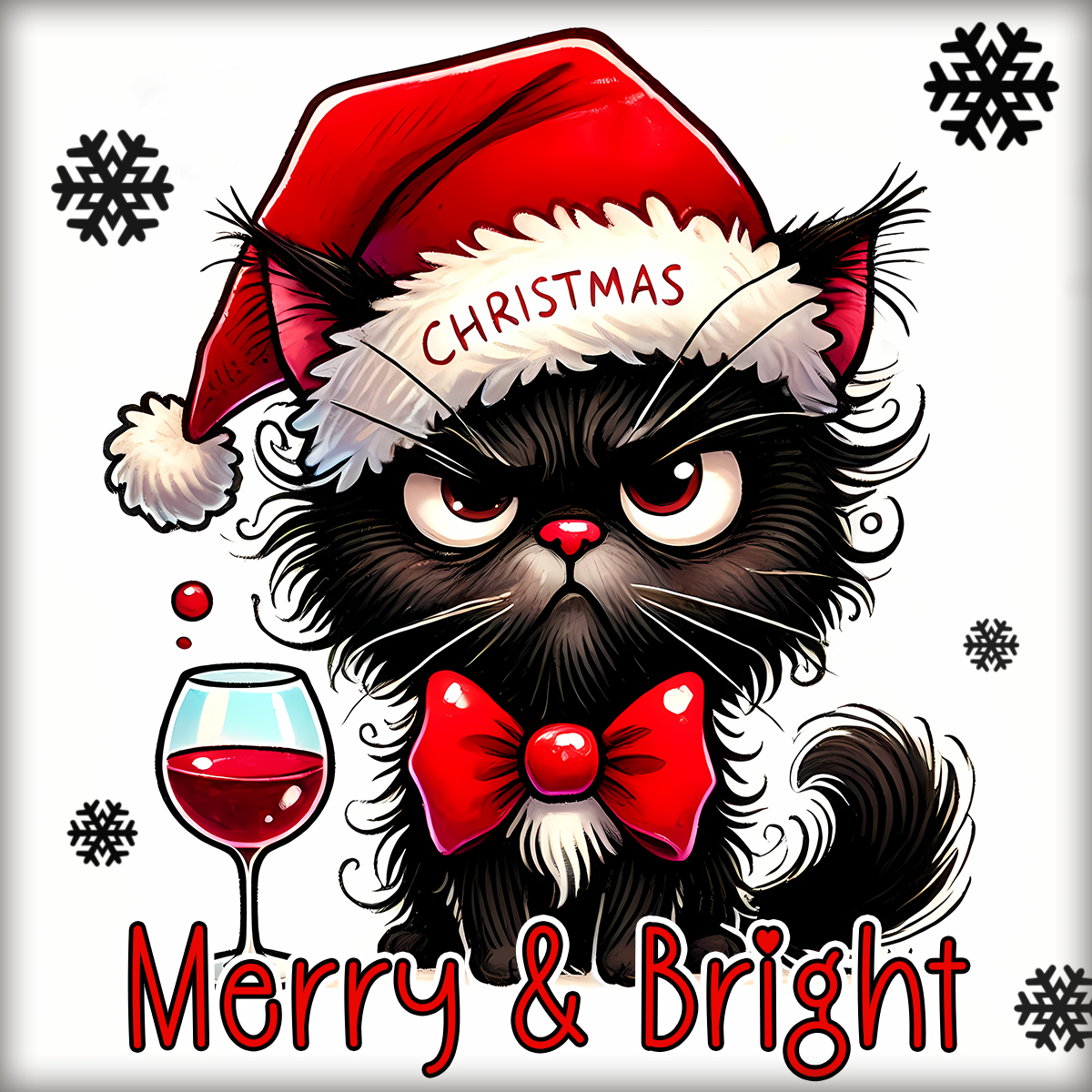 Chat grincheux de Noël DTF