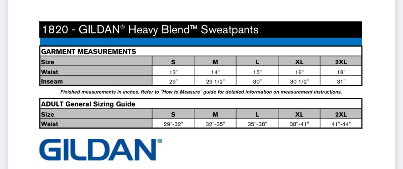 BDA Adult Gildan Sweatpants