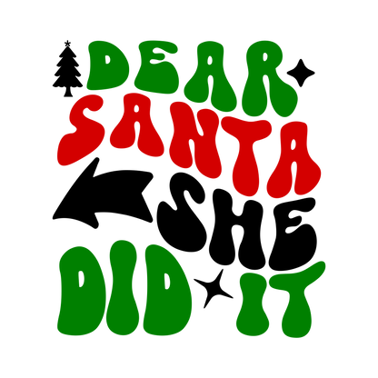 DTF Prints SANTA HE DID IT SANTA SHE DID IT